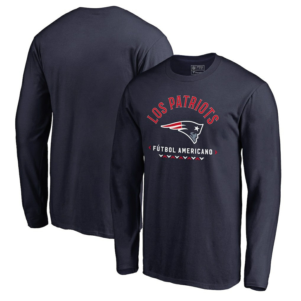 New England Patriots Futbol Americano Long Sleeve T-Shirt - Navy sale