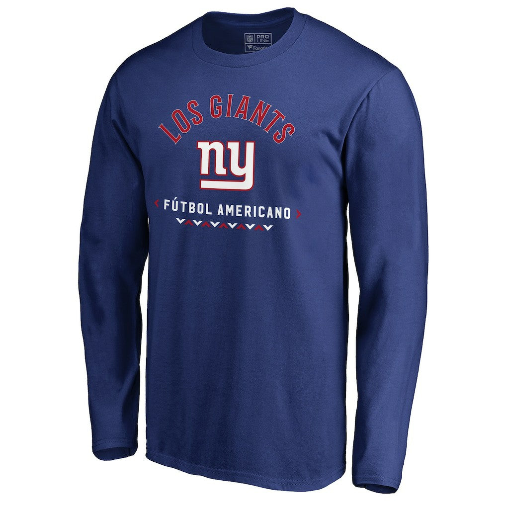 New York Giants Futbol Americano Long Sleeve T-Shirt - Royal discount