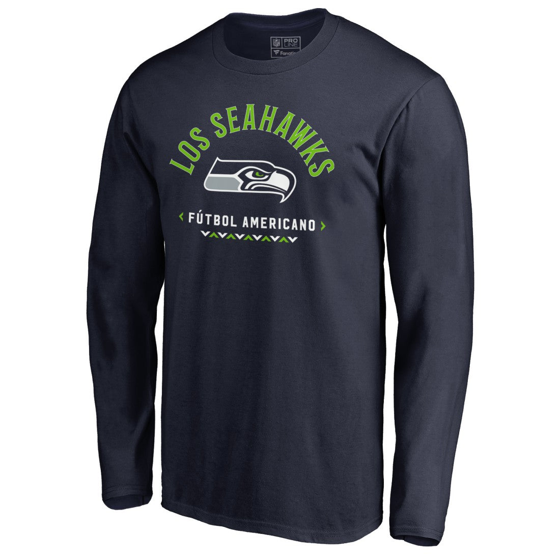 Seattle Seahawks Futbol Americano Long Sleeve T-Shirt - College Navy sale
