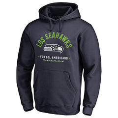 Seattle Seahawks Futbol Americano Pullover Hoodie - College Navy sale