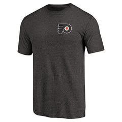 Philadelphia Flyers Primary Logo Left Chest Distressed Tri-Blend T-Shirt Black