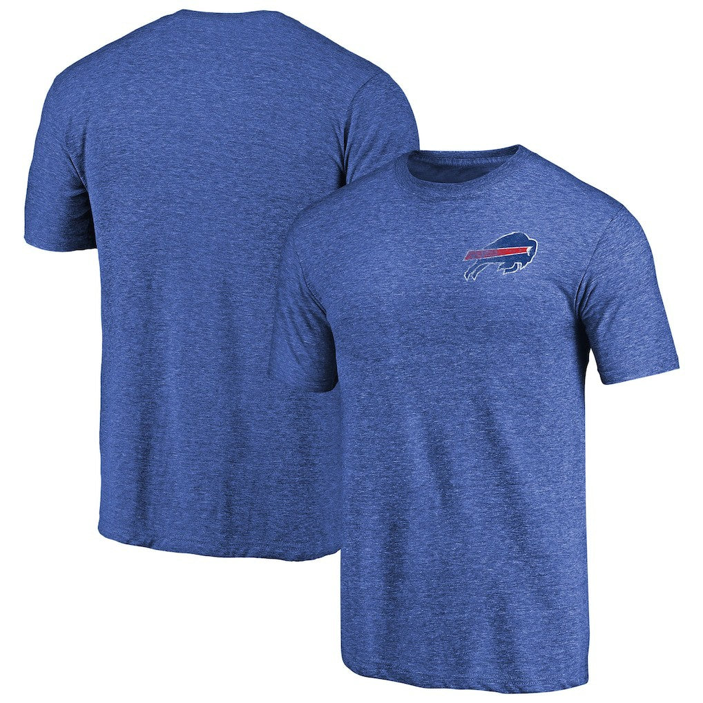 Buffalo Bills Primary Logo Left Chest Distressed Tri-Blend T-Shirt - Heathered Royal cheap