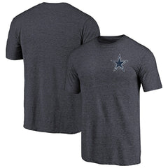Dallas Cowboys Primary Logo Left Chest Distressed Tri-Blend T-Shirt - Heathered Navy discount