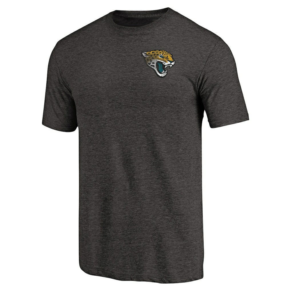 Jacksonville Jaguars Primary Logo Left Chest Distressed Tri-Blend T-Shirt - Heathered Black online