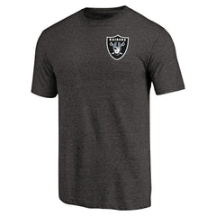 Las Vegas Raiders Primary Logo Left Chest Distressed Tri-Blend T-Shirt - Heathered Black for sale