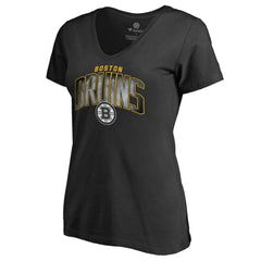 Boston Bruins Women's Arch Smoke V-Neck T-Shirt Black