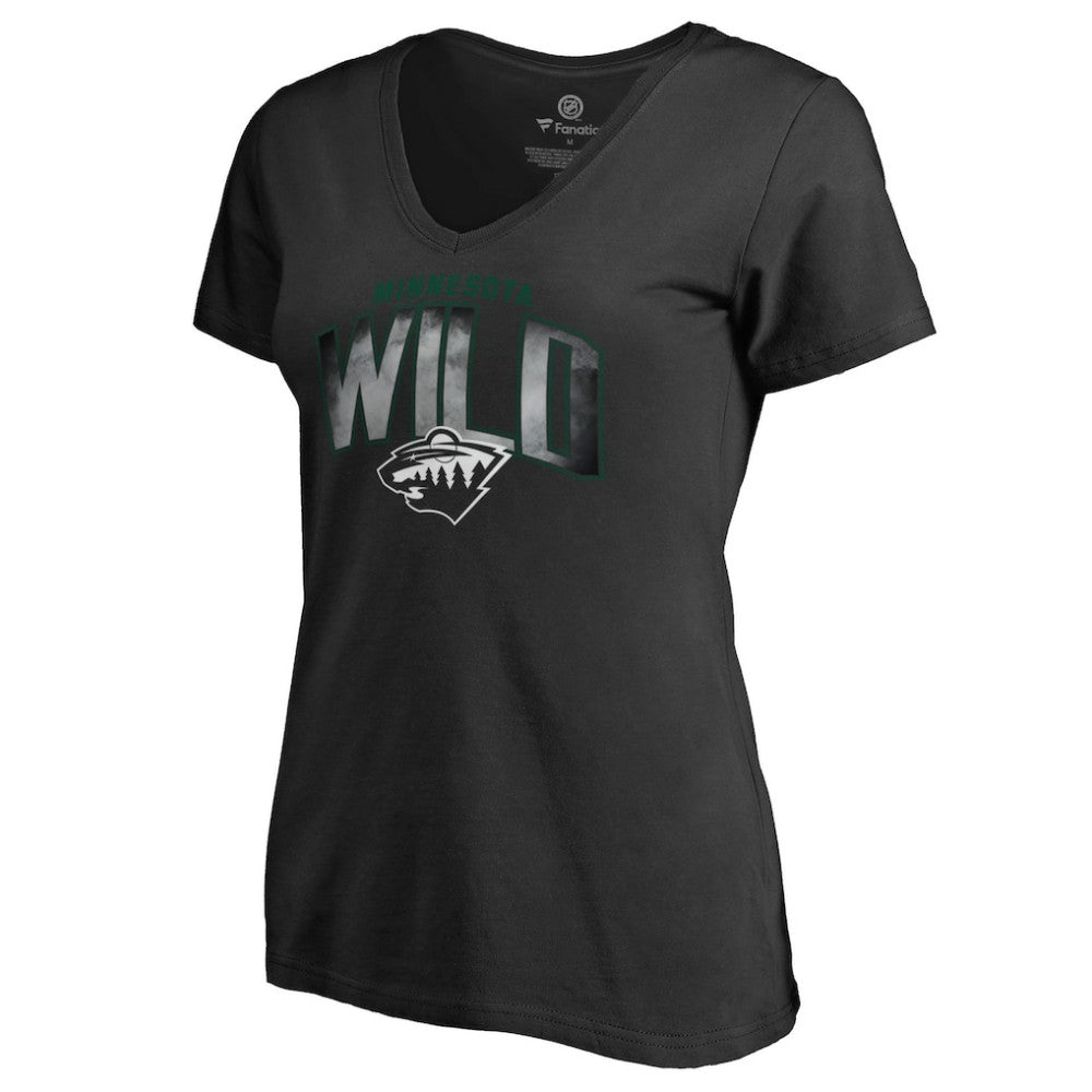 Minnesota Wild Women's Arch Smoke V-Neck T-Shirt Black
