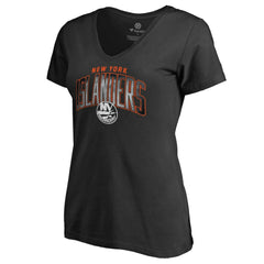 New York Islanders Women's Arch Smoke V-Neck T-Shirt Black