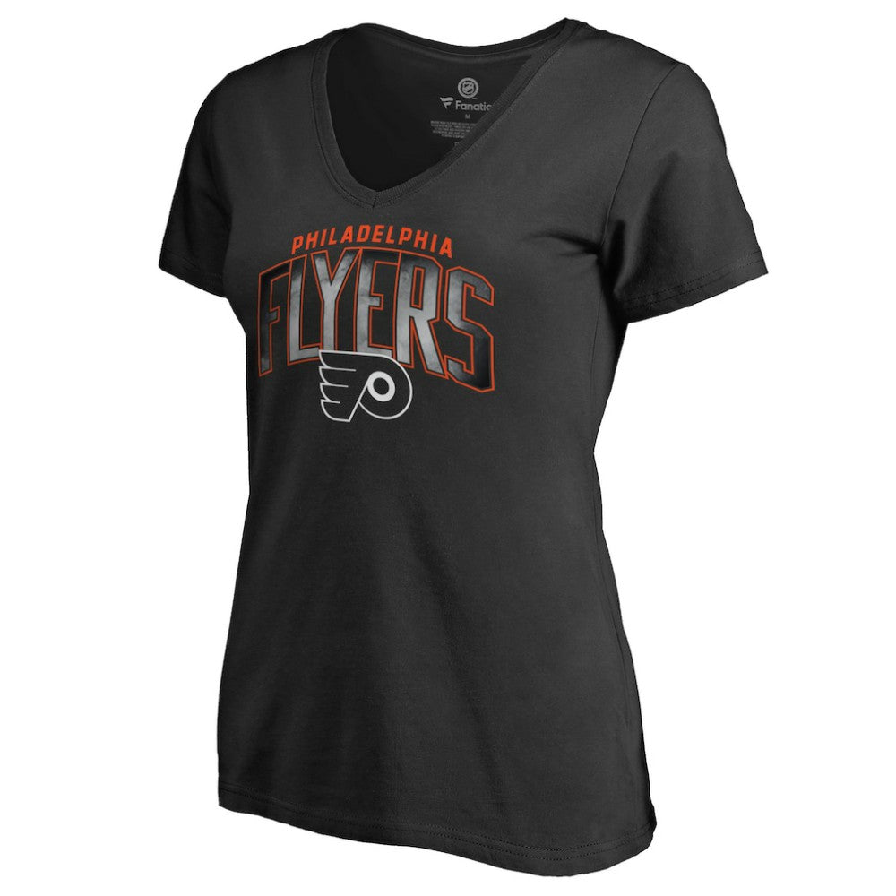 Philadelphia Flyers Women's Arch Smoke V-Neck T-Shirt Black