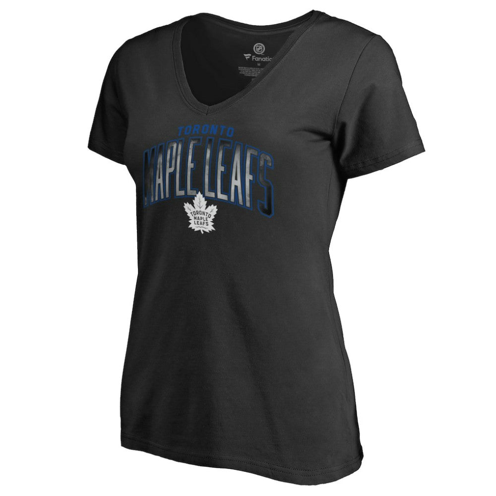 Toronto Maple Leafs Women's Arch Smoke V-Neck T-Shirt Black