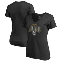 Vegas Golden Knights Women's Arch Smoke V-Neck T-Shirt Black