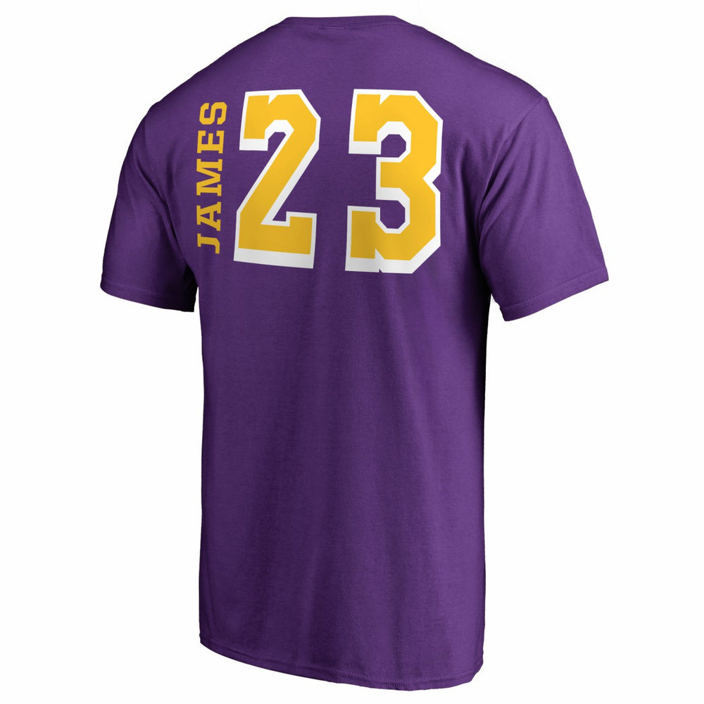 LeBron James Los Angeles Lakers Sidesweep Name & Number T-Shirt - Purple for sale