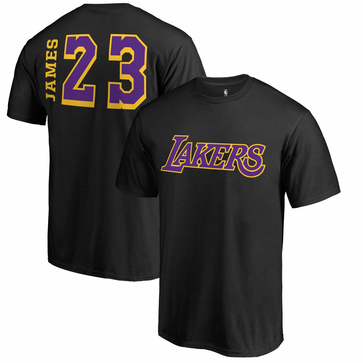 LeBron James Los Angeles Lakers Sidesweep Name & Number T-Shirt - Black on sale