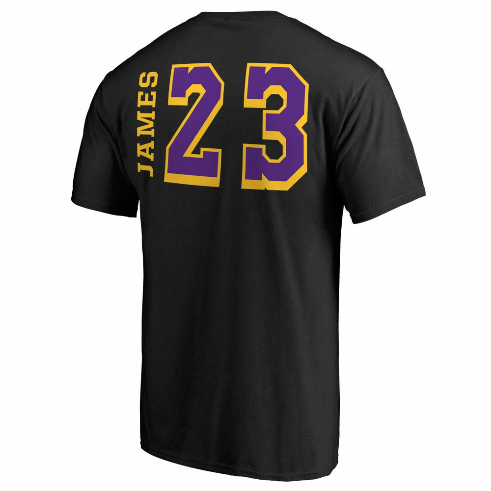LeBron James Los Angeles Lakers Sidesweep Name & Number T-Shirt - Black on sale