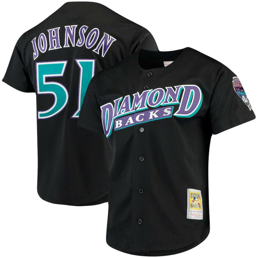 Randy Johnson Arizona Diamondbacks Big & Tall Cooperstown Mesh Batting Practice Jersey - Black | Mitchell & Ness