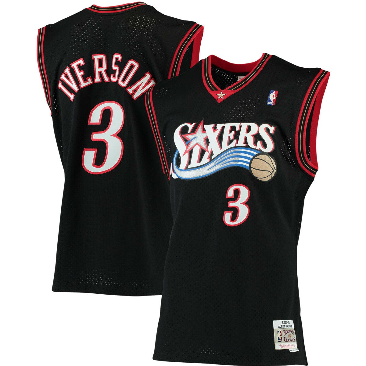 Allen Iverson Philadelphia 76ers 2000/01 Big & Tall Hardwood Classics Swingman Jersey - Black | Mitchell & Ness online