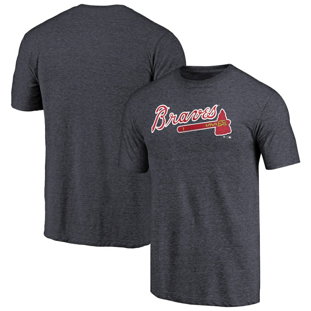 Atlanta Braves Team Wordmark Tri-Blend T-Shirt - Navy