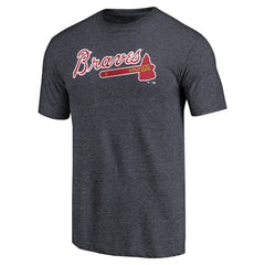 Atlanta Braves Team Wordmark Tri-Blend T-Shirt - Navy
