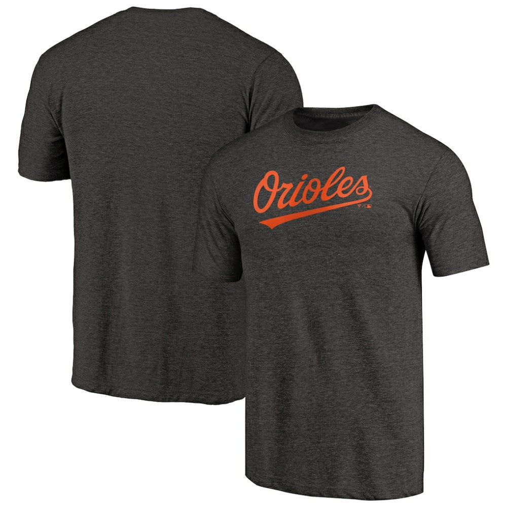 Baltimore Orioles Team Wordmark Tri-Blend T-Shirt - Black