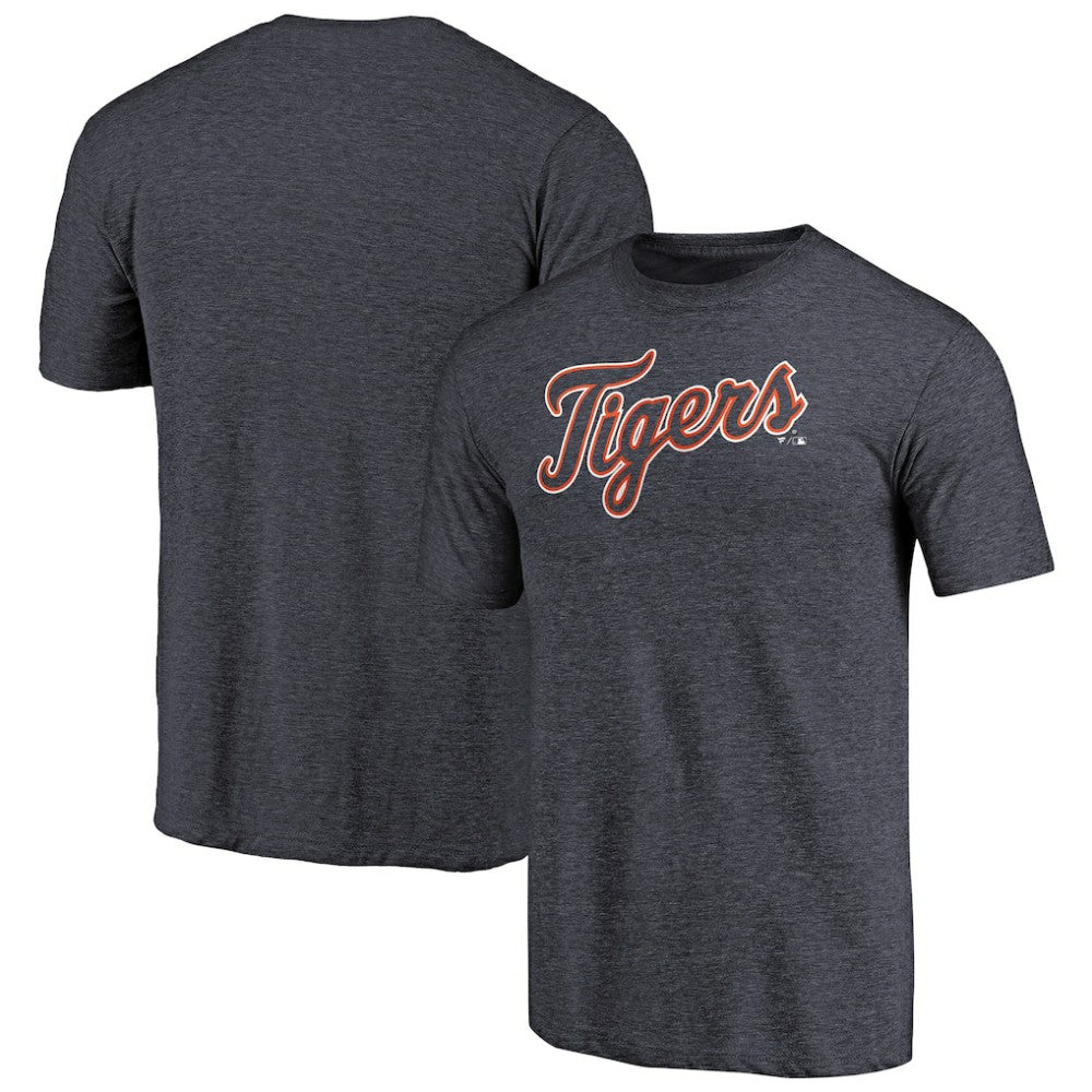 Detroit Tigers Team Wordmark Tri-Blend T-Shirt - Navy