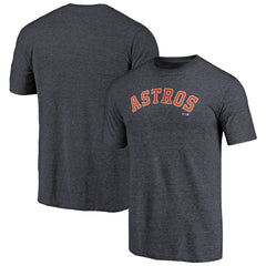 Houston Astros Team Wordmark Tri-Blend T-Shirt - Navy