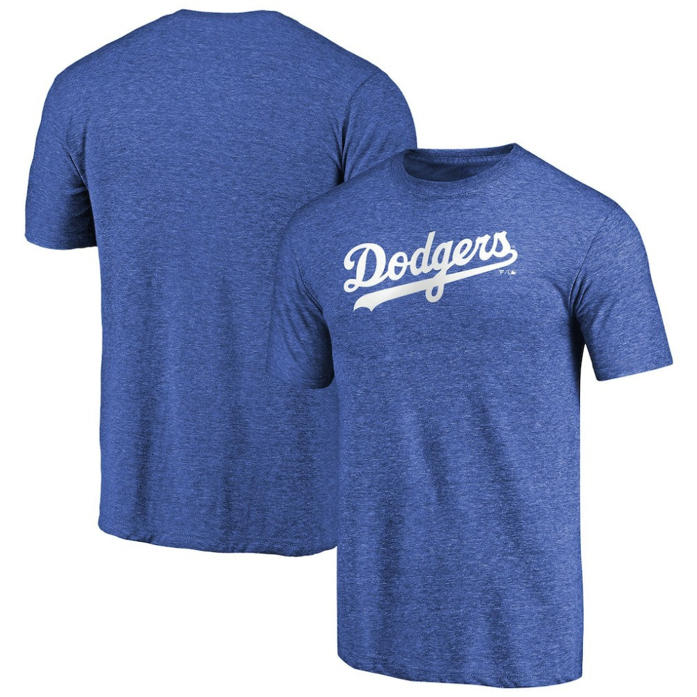 Los Angeles Dodgers Team Wordmark Tri-Blend T-Shirt - Royal