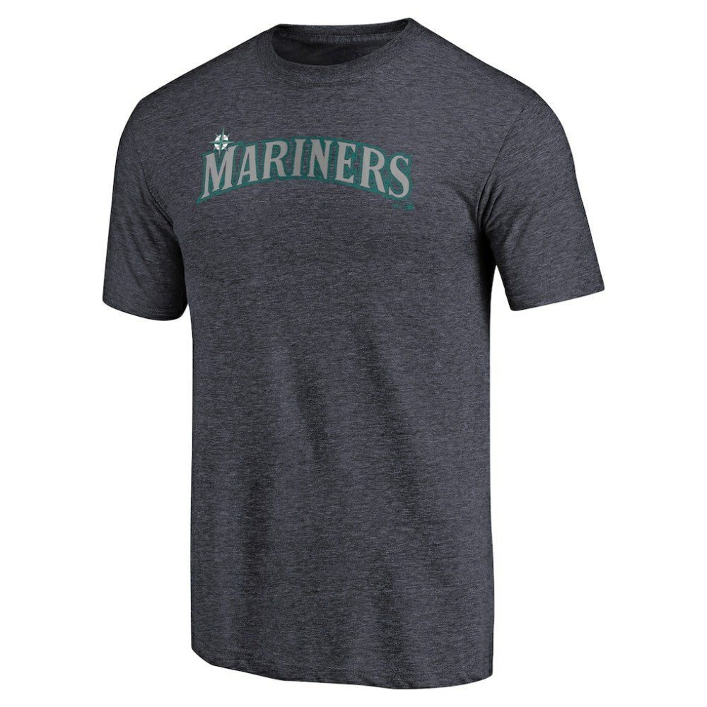 Seattle Mariners Team Wordmark Tri-Blend T-Shirt - Navy