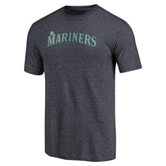 Seattle Mariners Team Wordmark Tri-Blend T-Shirt - Navy
