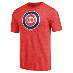 Chicago Cubs Team Wordmark Tri-Blend T-Shirt - Red