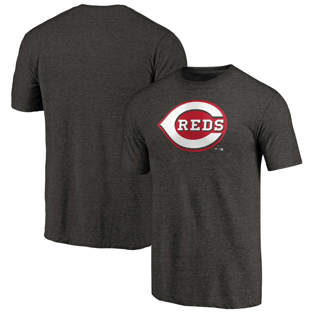 Cincinnati Reds Team Wordmark Tri-Blend T-Shirt - Black