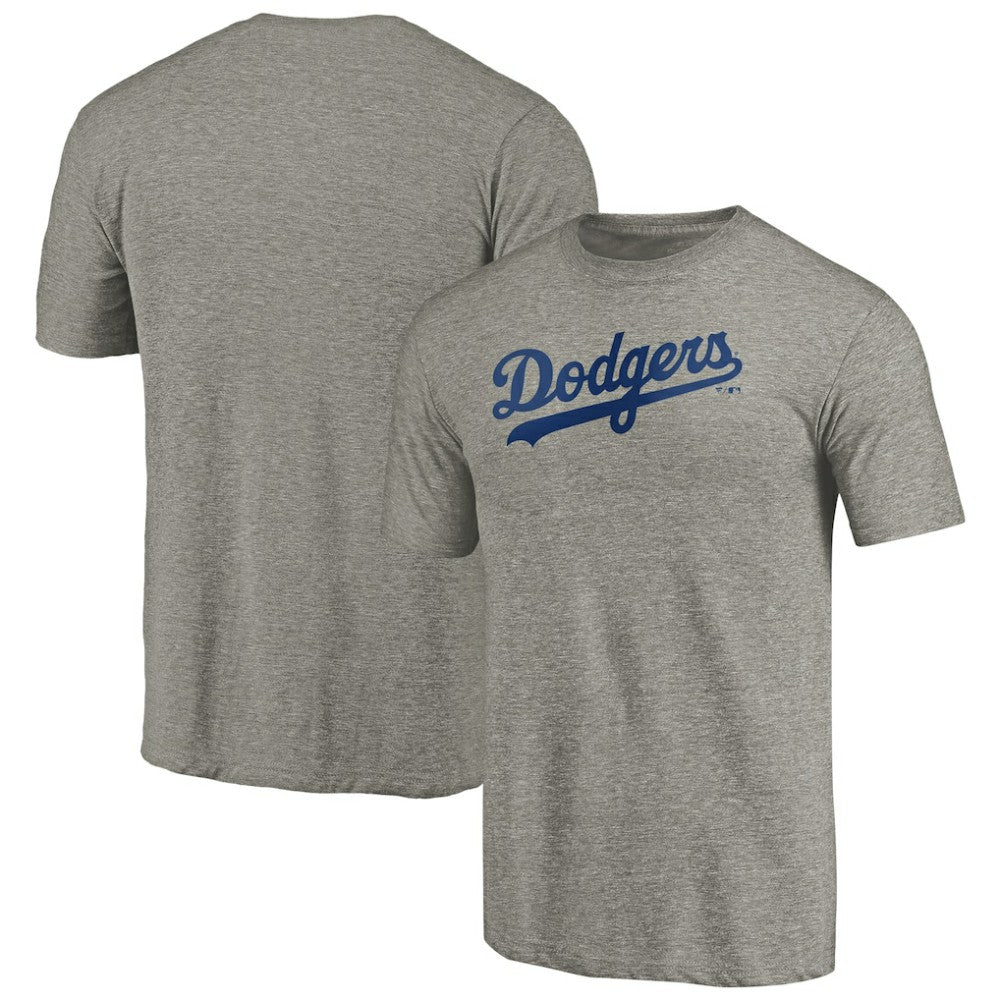 Los Angeles Dodgers Team Wordmark Tri-Blend T-Shirt - Gray