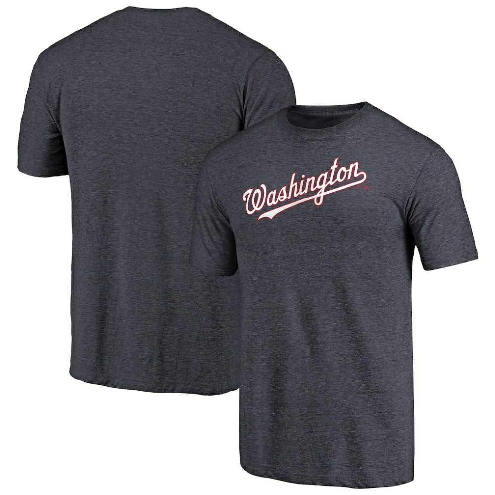 Washington Nationals Team Wordmark Tri-Blend T-Shirt - Navy