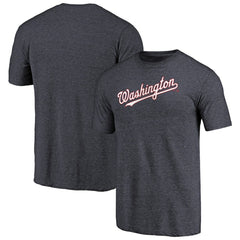 Washington Nationals Team Wordmark Tri-Blend T-Shirt - Navy