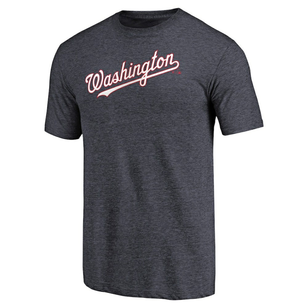 Washington Nationals Team Wordmark Tri-Blend T-Shirt - Navy