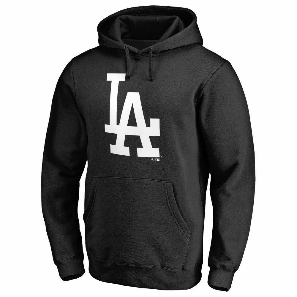 Los Angeles Dodgers Official Logo Fitted Pullover Hoodie - Black