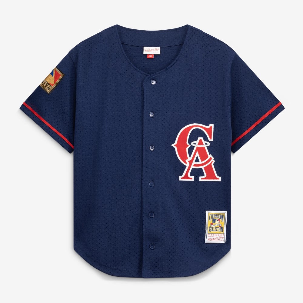 Bo Jackson California Angels Cooperstown Collection Mesh Batting Practice Button-Up Jersey - Navy | Mitchell & Ness