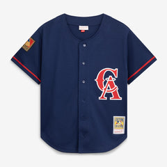 Bo Jackson California Angels Cooperstown Collection Mesh Batting Practice Button-Up Jersey - Navy | Mitchell & Ness