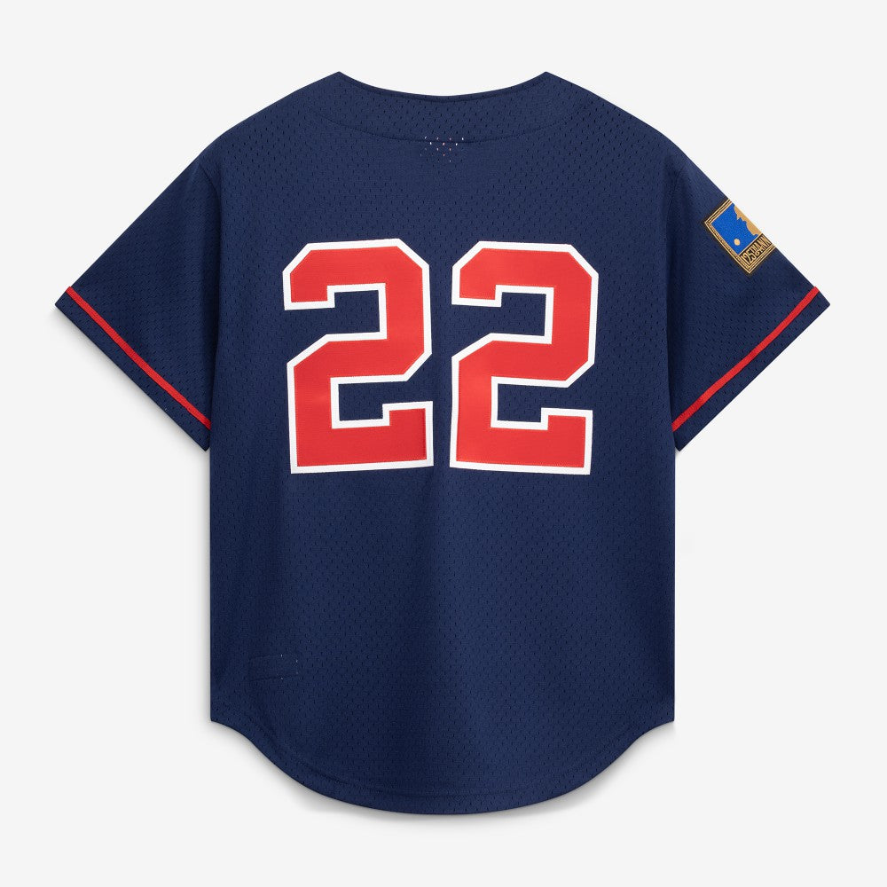 Bo Jackson California Angels Cooperstown Collection Mesh Batting Practice Button-Up Jersey - Navy | Mitchell & Ness