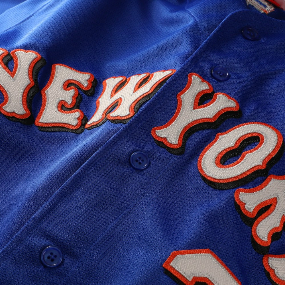 Mike Piazza New York Mets Cooperstown Collection Mesh Batting Practice Button-Up Jersey - Royal | Mitchell & Ness