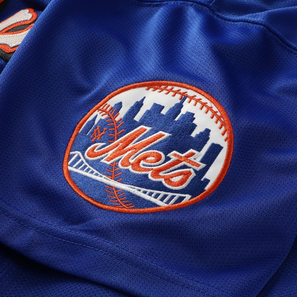 Mike Piazza New York Mets Cooperstown Collection Mesh Batting Practice Button-Up Jersey - Royal | Mitchell & Ness