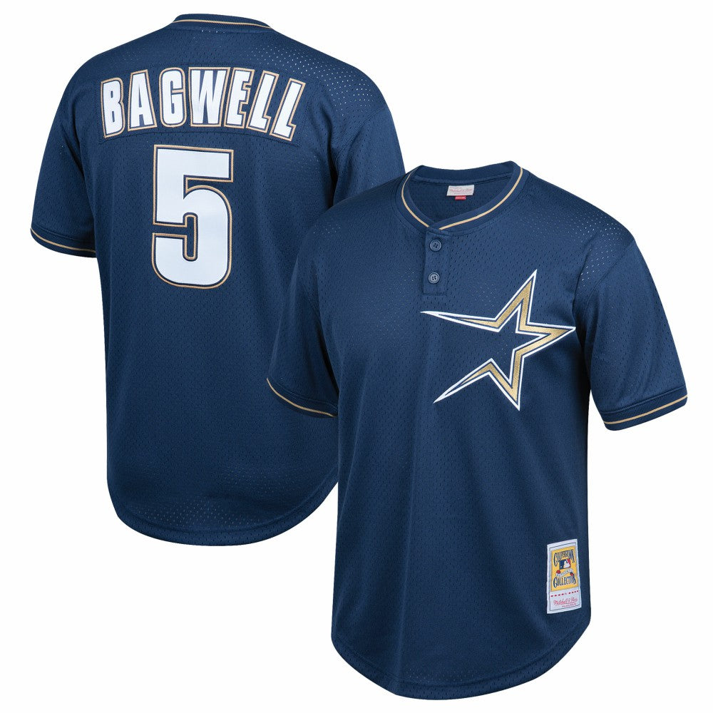 Jeff Bagwell Houston Astros Youth Cooperstown Collection Mesh Batting Practice Jersey - Navy | Mitchell & Ness