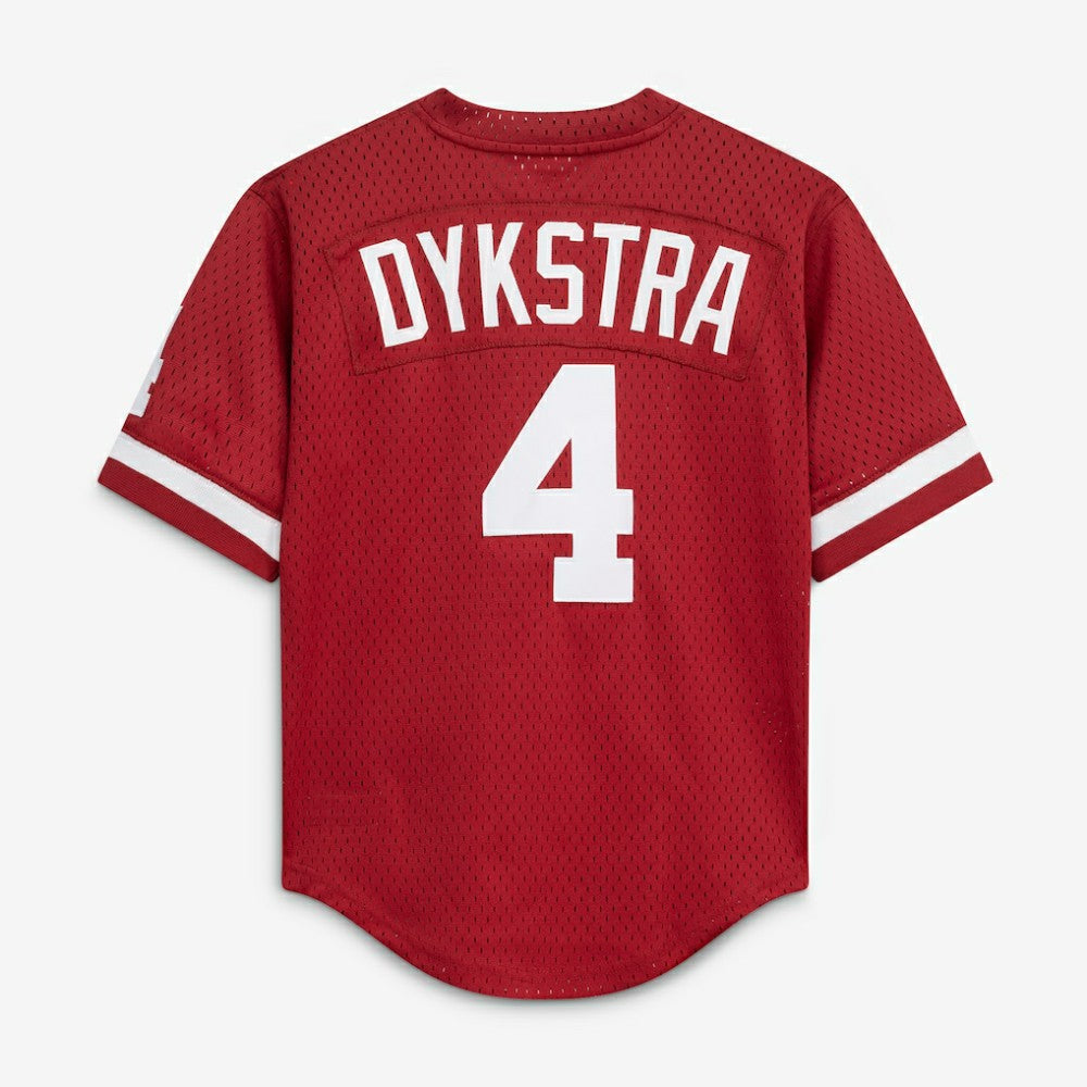 Lenny Dykstra Philadelphia Phillies Youth Cooperstown Collection Mesh Batting Practice Jersey - Burgundy | Mitchell & Ness