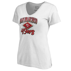 San Francisco 49ers Women's Artifact V-Neck T-Shirt - White sale