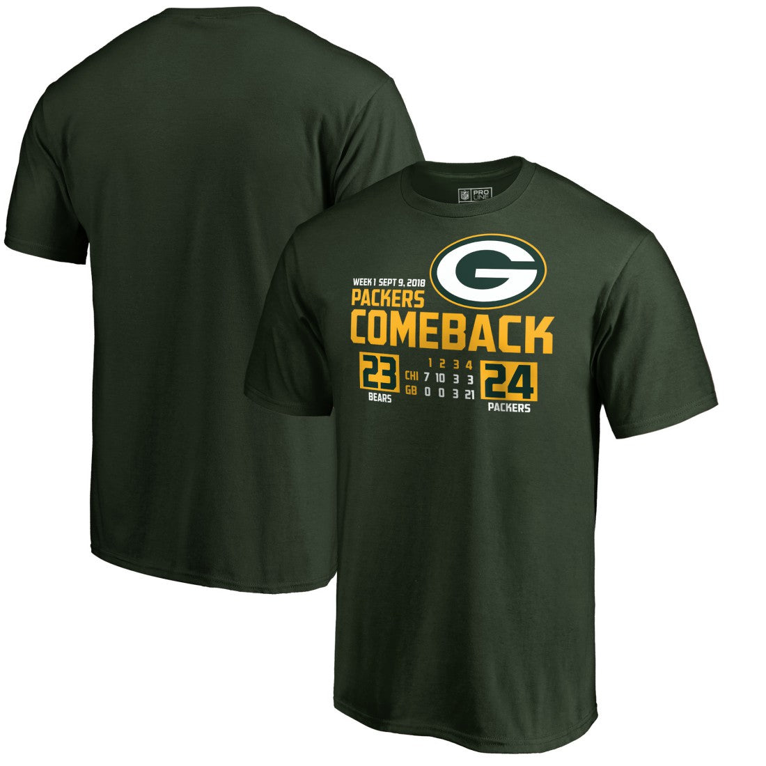 Green Bay Packers The Comeback T-Shirt - Green for sale