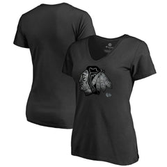 Chicago Blackhawks Women's Core Smoke V-Neck T-Shirt Black