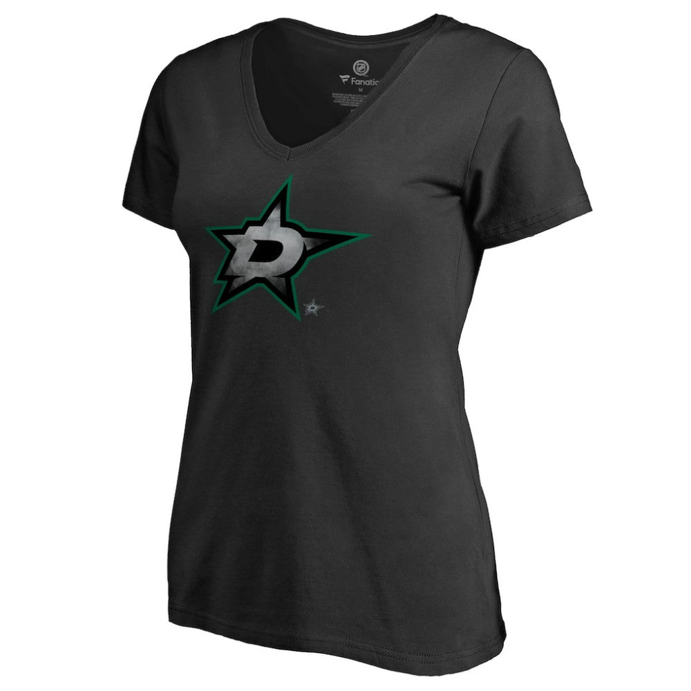Dallas Stars Women's Core Smoke V-Neck T-Shirt Black