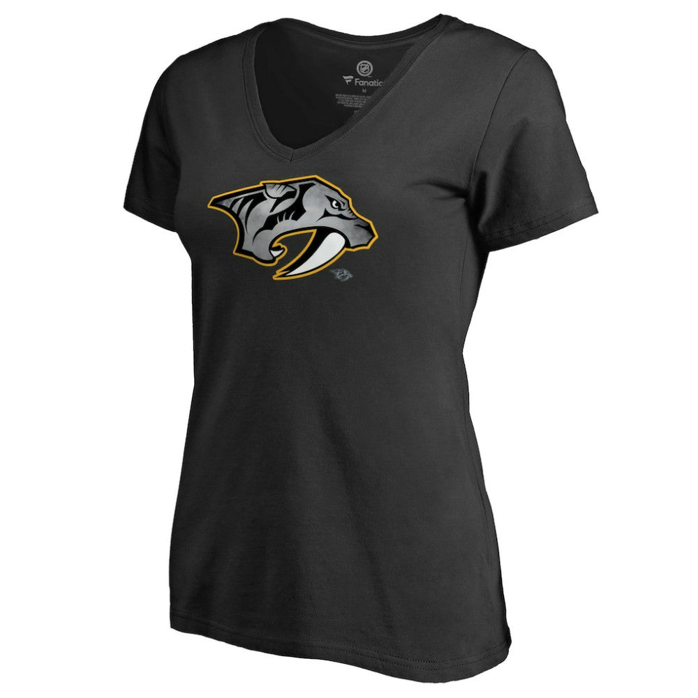 Nashville Predators Women's Core Smoke V-Neck T-Shirt Black