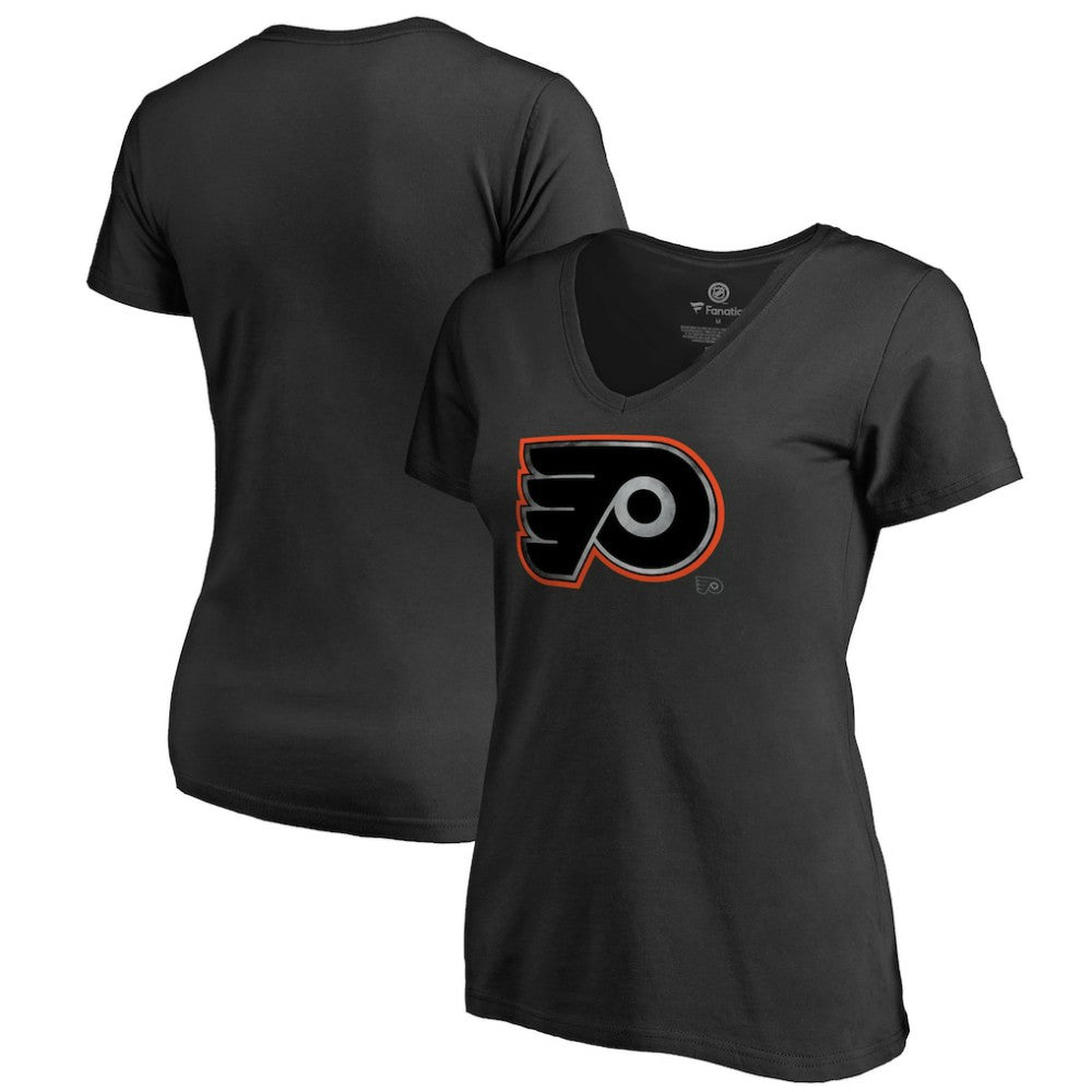 Philadelphia Flyers Women's Core Smoke V-Neck T-Shirt Black