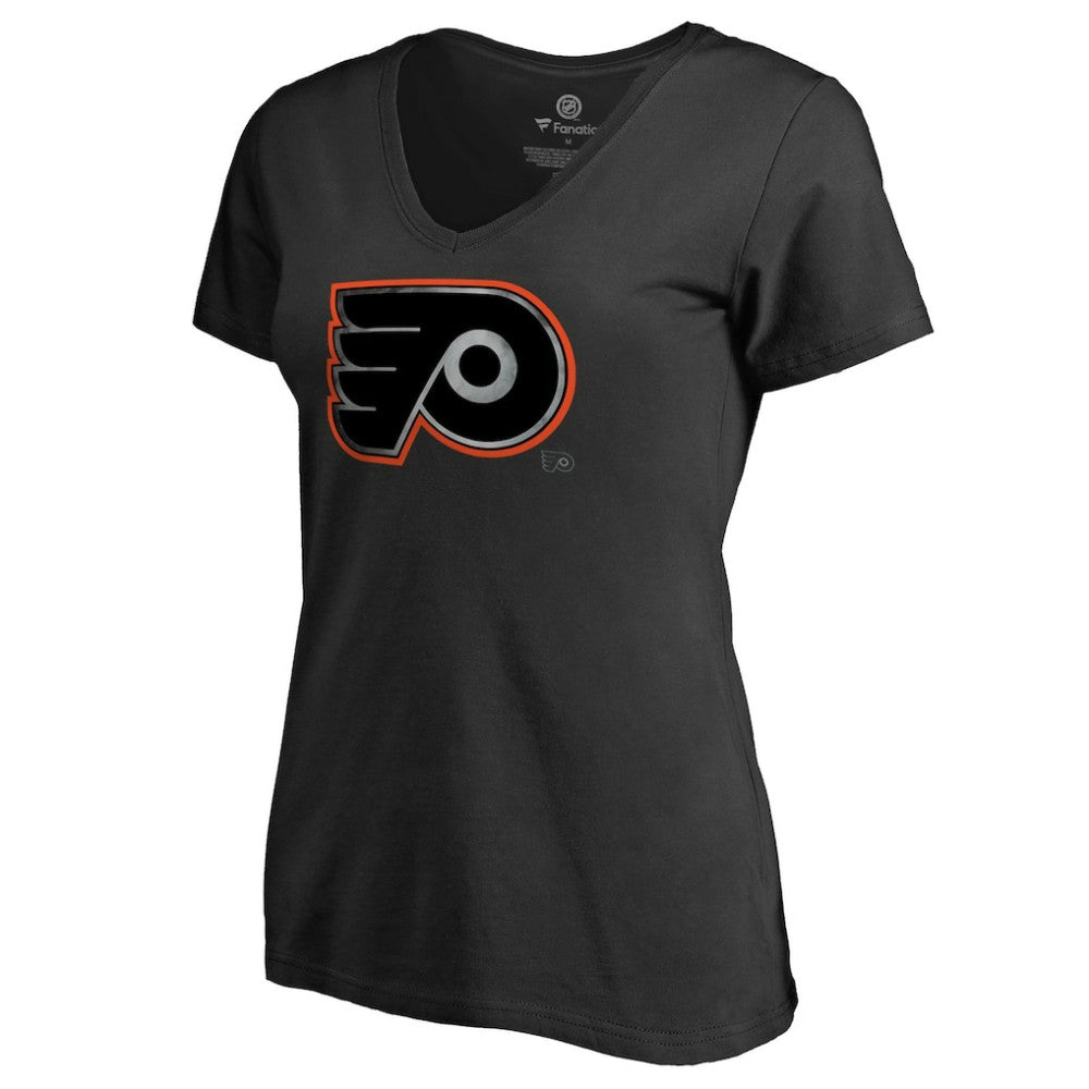 Philadelphia Flyers Women's Core Smoke V-Neck T-Shirt Black