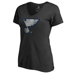 St. Louis Blues Women's Core Smoke V-Neck T-Shirt Black